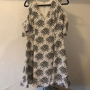 Club Monaco printed dress with shoulder cutouts